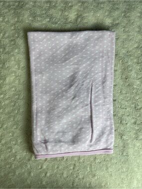 Luvable Friends Pink White Polka Dots Baby Blanket Thin Jersey Knit Stretch